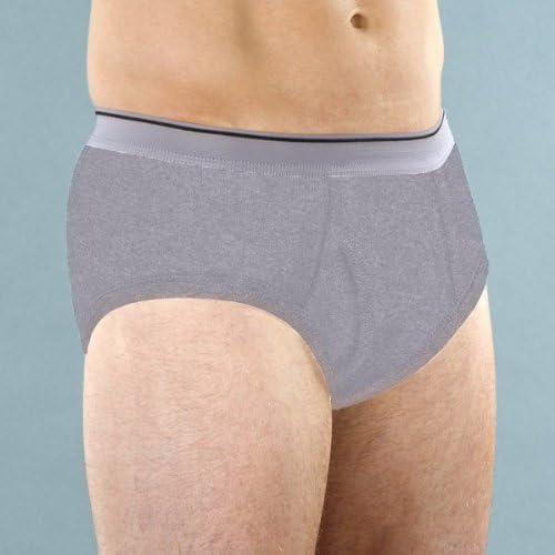 Prime Life Fibers M100GRYMD3PK Wearever Medium Mens Incontinence Brief in Grey - 3 Pack