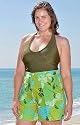 Green Hawaiian Floral Plus Size Board Shorts