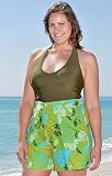 Green Hawaiian Floral Plus Size Board Shorts