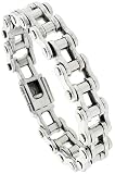 Sterling Silver 9/16 (14 mm) Very Wide Bicycle Chain Bracelet