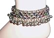 Jeweled metal anklet with bells