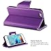iPhone 6 Case, iPhone 6S Case,Vakoo Wallet Leather Folio Slim Fit Soft TPU Back Case for Apple iPhone 6/6S with Magnetic Closure and Wrist Strap - Purple / White