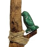 Fluorite Wand 01 Wood Malachite Bird Green Hemp Crystal Healing 13