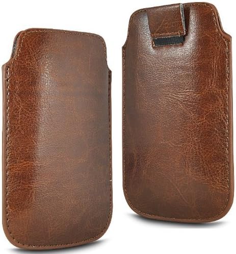 N4U Accesoories Twin Value Pack - 2 X Brown Superior Pu Soft Leather Pull Flip Tab Case Cover Pouch For Sony Ericsson Xperia X8