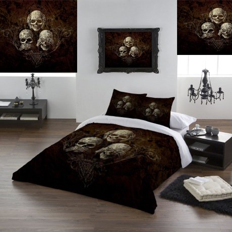 Alchemy Gothic No Evil Queen Duvet /Comforter Set Cover Set 89x86