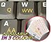 WELSH KEYBOARD STICKERS WITH YELLOW LETTERING ON TRANSPARENT BACKGROUND