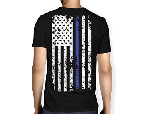 Mens Thin Blue Line American Flag T-shirt