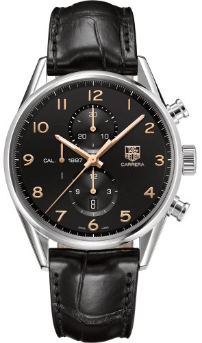 Tag Heuer Carrera Calibre 1887 Chronograph Automatic Black Dial Mens Watch CAR2014 FC6235