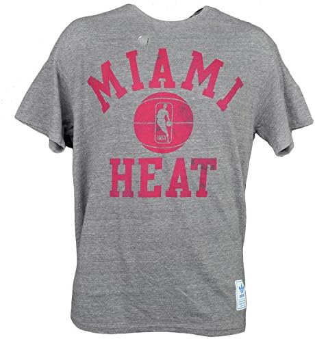 NBA Miami Heat Gray Pink Short Sleeve Mens Tshirt Tee Distressed 2XLarge