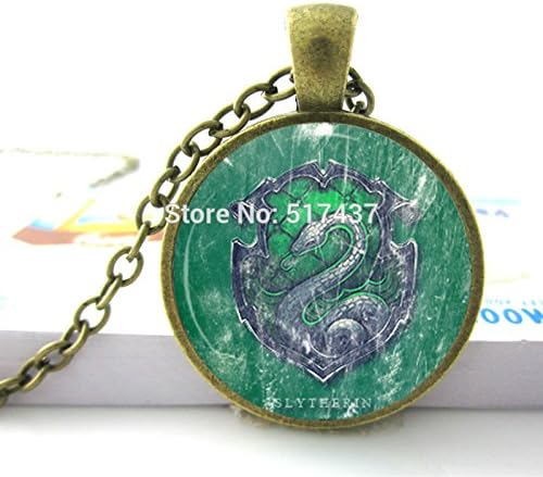 Pretty Lee Harry-Potter Necklace-Snake Necklace-Hogwarts-Gryffindor-Slytherin-Ravenclaw-Hufflepuff-Schools-Glass-Cabochon-Pendant-Necklaces