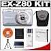 Casio Exilim EX-Z80 (Blue) Digital Camera with NP-60 Battery + Case + Cameta Bonus Accessory Kit