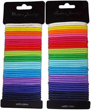 80 piece Girls Women's Rainbow Colors Hair Tie Bands Ponytail Holders