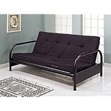 Coaster Modern Futon Sofa/Couch Frame, Black Metal