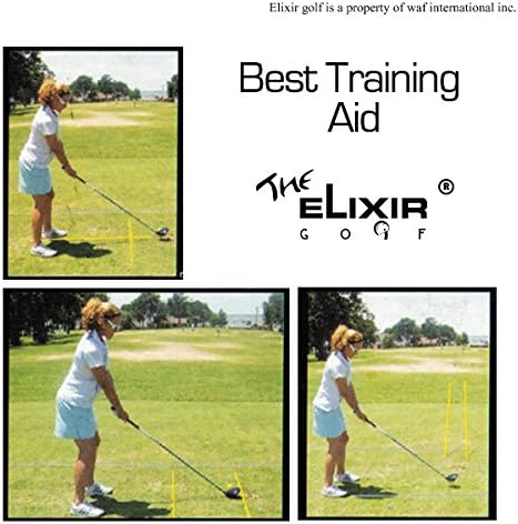 The Elixir Golf 4 Sticks Golf Practice Training Aids Trainer Golf Alignment Training Sticks with Connector and Carrying Tube