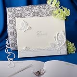 Butterfly design wedding guest book