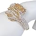 EVER FAITH® Gold-Tone Sleeping Pegasus Brown Austrian Crystal Bracelet