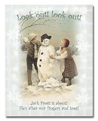 Jack Frost - Box Set of 12 Christmas Greeting Cards and matching patterned envelopes