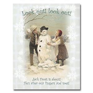 Jack Frost - Box Set of 12 Christmas Greeting Cards and matching patterned envelopes