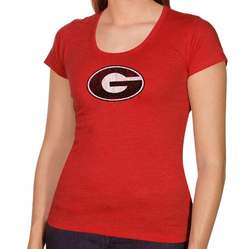 Georgia Bulldogs Ladies Marquee T-shirt - Red (X-Large)