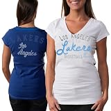 NBA Touch by Alyssa Milano Los Angeles Lakers Ladies In The Bleachers T-Shirt - White-Royal Blue (Small)