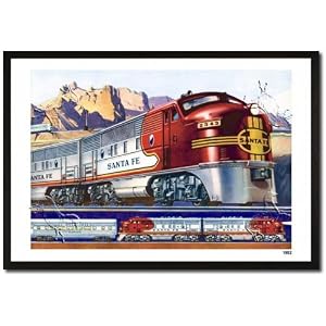 Framed Art Poster 20×30, Santa Fe Locomotive