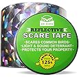 Bird Repellent Scare Tape, Simple Bird Control Device to Keep Birds Away. Stops Damage and Scares Birds. Deterrent Works Great with Netting, Spikes, or a Scarecrow - 125 Ft. (38.1m) Roll