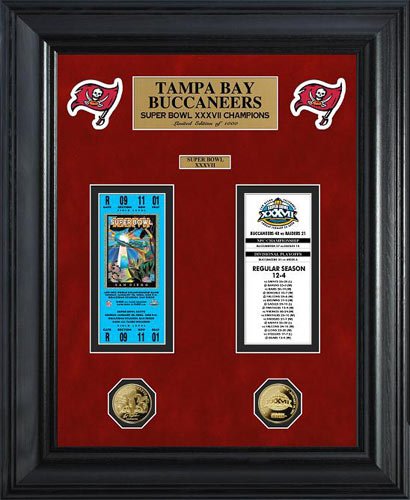 Tampa Bay Buccaneers - Super Bowl 37 XXXVII - Tickets - Coins - Framed Photo Picture
