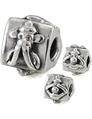 Ohm Silver Speak Hear See No Evil Monkeys Bead Charm