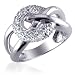 Breathtaking Romance: Sterling Silver Love Knot Promise Ring with CZ Diamonds