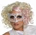 Lady Gaga Curly Blonde Adult Wig with Pink Highlights