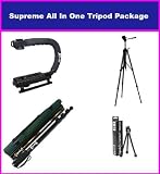 Supreme All In One Tripod Multi Pack For The JVC GZ-HD500 GZ-HD620 GZ-HM300 GZ-HM320 hm340 GZ-HM400 GZ-HM550 GZ-MG750 GZ-HM1 GZ-MS110 JVC GZ-MS230 GZ-MS250 Package Includes Professional 71 Inch Tripod, 67 Inch Monopod, Professional Camera/ Camcorder Action Stabilizing Handle & Mini Tripod