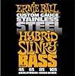 Ernie Ball 2843 Stainless Steel Hybrid Slinky Electric Bass String Set (45 - 105)