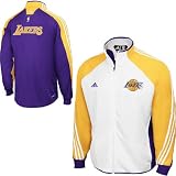 Los Angeles Lakers adidas White 2009-2010 On-Court Warm Up Track Jacket