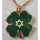 Lucky Jewish Four Leaf Clover Irish Isreal Star of David Necklace Pendant w/chain