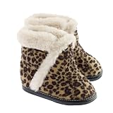 Jack & Lily Leopard Boots with Faux Fur Lining
