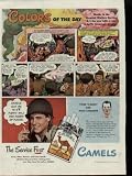 Colors Of The Day: Thanks to the Chemical Warfare Service, G.I. Joe nw talks a new battle language - in color. ..... 1945 Camel Cigarettes Ad, A3054