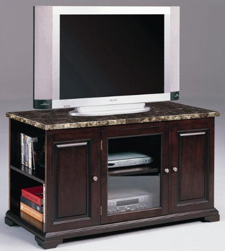 Harris Tv Console With Marble Top, 48 1 DOOR, ESPRESSO