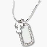 Texas Rangers 3/8 T on Sterling Silver Mini Dog Tag Necklace