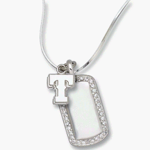 Texas Rangers 3/8 T on Sterling Silver Mini Dog Tag Necklace