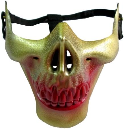 Military Skull Skeleton Airsoft Outdoor field Paintball Soldier Half Face Protect Mask Gold