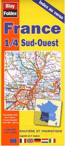 City Travel Guides Discounted  Livres : Carte routière : France 1/4 Sud-Ouest (avec index au verso et légende en 5 langues)