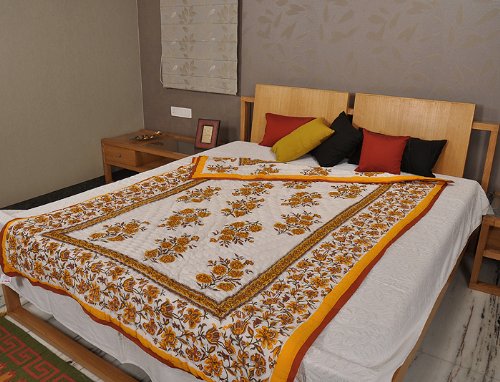 Imagen 3 de Indio individual Tamaño Jaipuri Reversible Quilt a mano con tamaño de bloque de trabajo de impresión 90 x 60 pulgadas