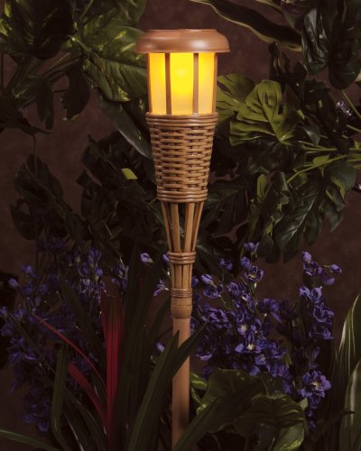 Tools: Malibu Outdoor Solar Powered Tiki Torch Light, 2 Pack #LZ604R2