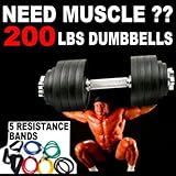 New 200lbs Total, one Pair of Adjustable Dumbbells Kits - 200 Lbs (100lbs x 2pc)