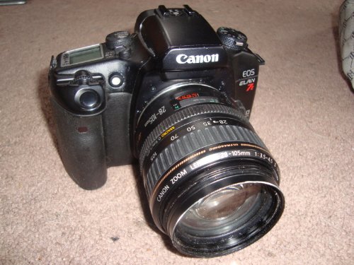 CANON EOS ELAN 7E 35mm SLR CAMERA W/ 28-105mm LENS