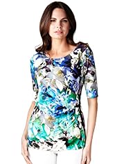 Per Una Floral Pleated Top