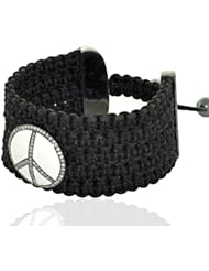 925 Sterling Silver Diamond Pave Macrame Cuff Bracelet Handmade Jewelry