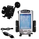 Compaq iPAQ 3800 Flexible Auto Windshield Holder with Car Charger - Uses Gomadic TipExchange