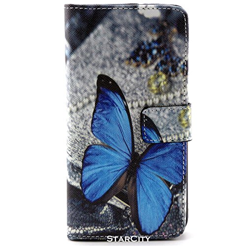 Galaxy Grand Prime Case, StarCity Â® Samsung Galaxy Grand Prime [SM-G530] Case, Wallet Flip Stand Cover Case with Credit / Business Card Holder [Back TPU Cover] For Samsung Galaxy Grand Prime (Wallet Series_Butterfly)