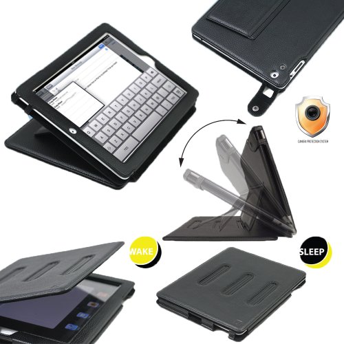 igadgitz(Guardian) étui en cuir PU (Polyuthérane) avec la protection de lens, mode sommeil et protecteur d'écran de couleur Noir pour iPad 2 igadgitz(Guardian) étui en cuir PU (Polyuthérane) avec la protection de lens, mode sommeil et protecteur d'écran de couleur Noir pour iPad 2